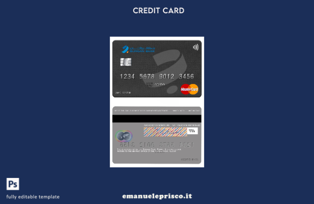 modello di carta mastercard Kuwait Burgan Bank in stile verificato